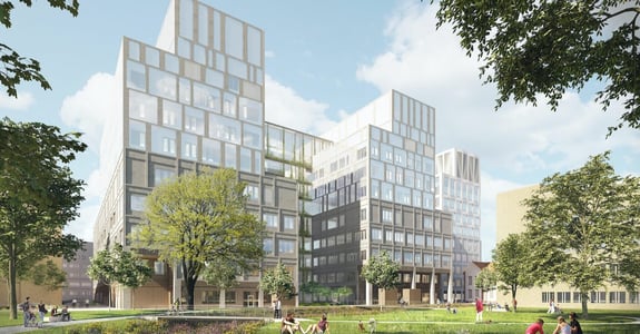 Arkitektritning över Nya sjukhuset Malmö